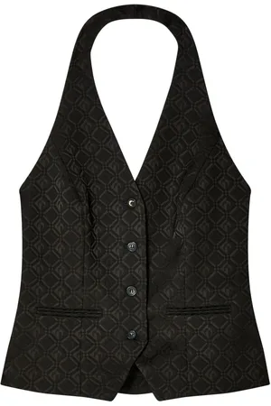 Marine Serre Moon-button jacquard vest