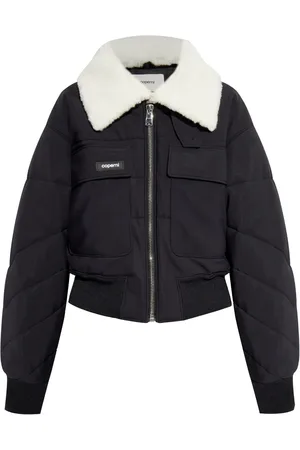 COPERNI Logo-patch faux-shearling puffer jacket