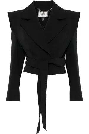NISSA Shoulder padded cropped jacket