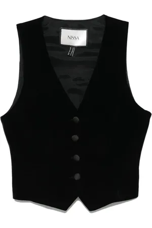 NISSA Velvet V-neck waistcoat
