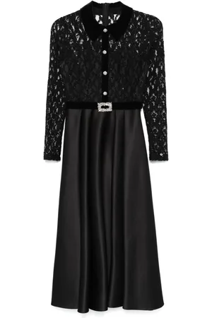 NISSA Crystal-embellished taffeta midi dress