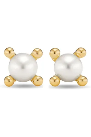David Yurman 18kt yellow Renaiss pearl stud earrings (5.5mm)