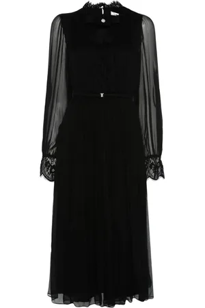 NISSA Crystal-detail silk midi dress