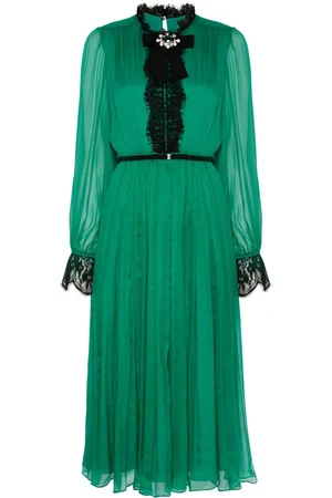 NISSA Crystal-detail silk midi dress