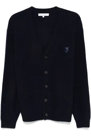 Maison Kitsuné Bold Fox Head ribbed cardigan