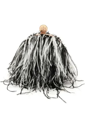 Isla Ibiza Lily feathered shoulder bag