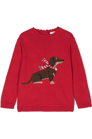 PATACHOU Dog-intarsia sweater