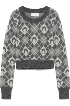 Marine Serre Moon argyle-knit sweater