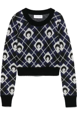 Marine Serre Moon argyle-knit sweater