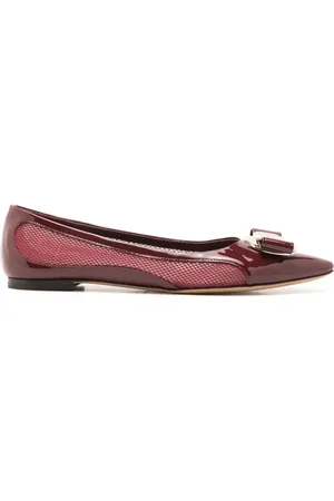 Salvatore Ferragamo Vara mesh-paneling ballerina shoes