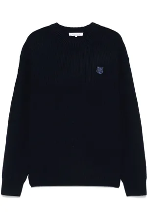 Maison Kitsuné Bold Fox Head-patch ribbed sweater