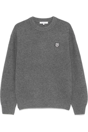 Maison Kitsuné Bold Fox Head-patch ribbed sweater