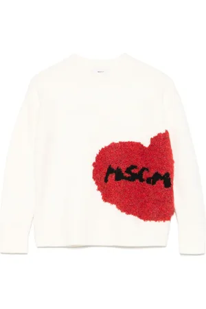 Msgm Heart-embroidered sweater