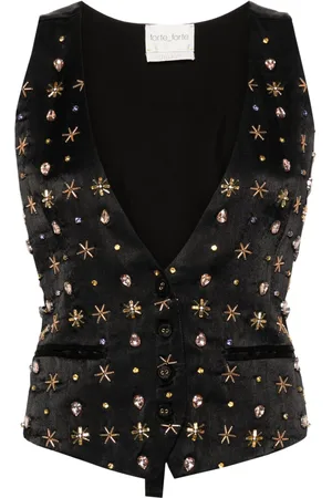 FORTE FORTE Bead-embellished adjustable vest