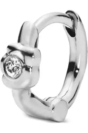 Maria Black 14kt white gold Flora diamond huggie earring