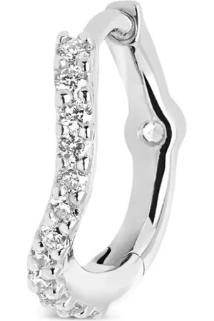 Maria Black 14kt white gold Wave diamond huggie earring