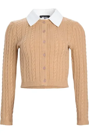 SER.O.YA Eloise cable-knit cardigan