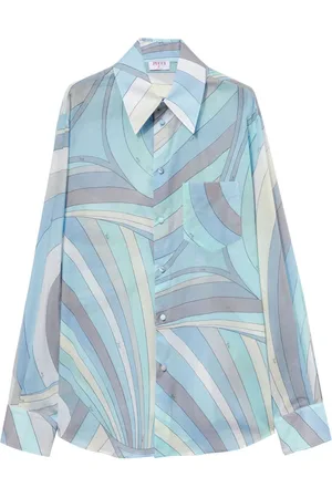 Puccini Iride-print cotton shirt