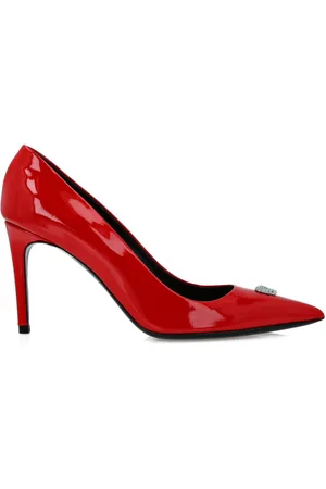 Philipp Plein 85mm skull-appliqu?? patent-leather pumps