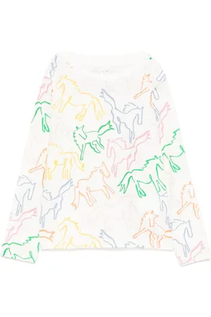 Stella McCartney Horse-print long-sleeves T-shirt