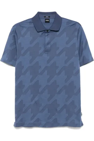 HUGO BOSS Houndstooth-pattern polo shirt