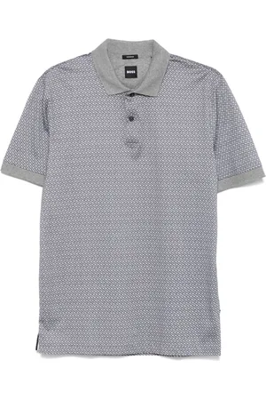HUGO BOSS Monogram-print cotton polo shirt