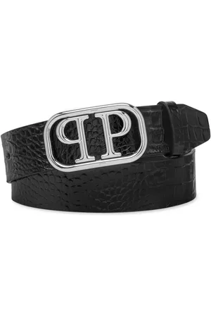 Philipp Plein Logo buckle leather belt