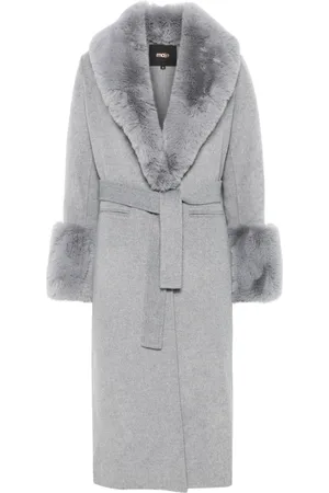 Maje Faux-fur-trim coat