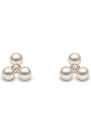 Yoko London 18kt rose gold freshwater pearl and diamond earrings