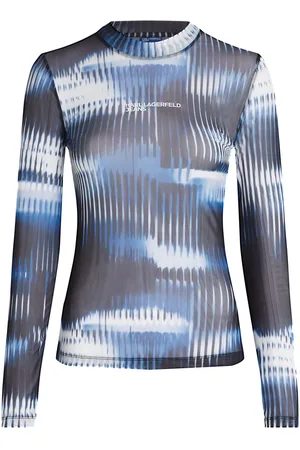 Karl Lagerfeld Glitch-print mesh top