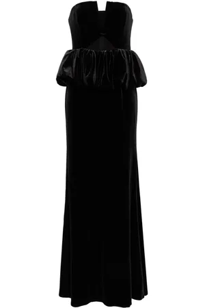 Self-Portrait Velvet Peplum maxi dress