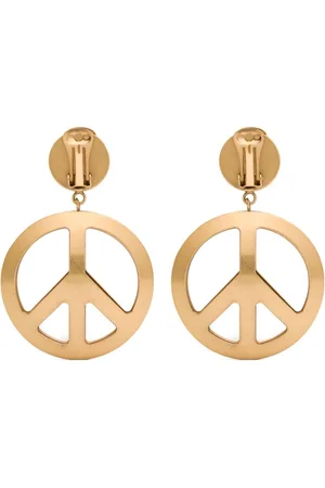 Moschino Peace sign clip-on earrings