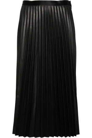 JNBY Faux leather pleated skirt