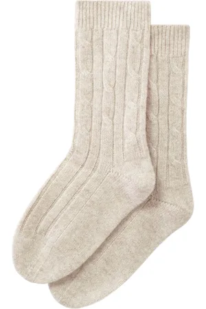 PRINGLE OF SCOTLAND Cable-knitt cashmere socks