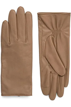 HUGO BOSS Logo-plaque leather gloves