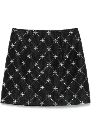NISSA Embroidered jacquard mini skirt