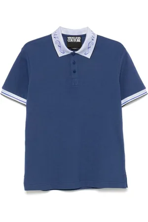 VERSACE Logo-collar polo shirt