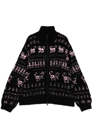 JNBY Jacquard zip-up cardigan