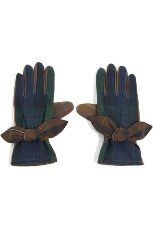 Bimba y Lola Checked cotton gloves
