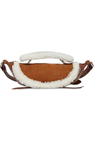 LANCEL Small Origami shearling-trim crossbody bag