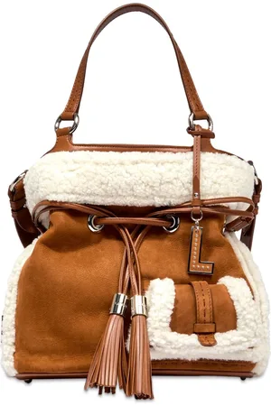 LANCEL Medium Premier Flirt shearling-trim bucket bag