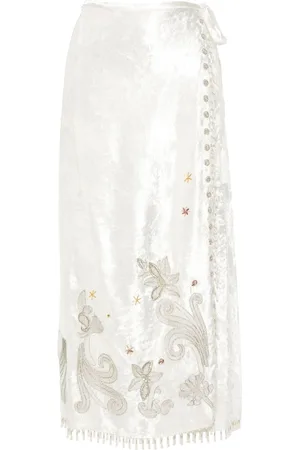 FORTE FORTE Bead-detail velvet skirt