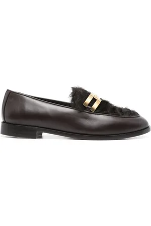 Aquazzura Shearling-trim loafers