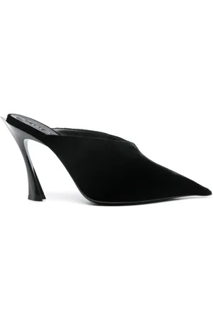 MUGLER 95mm suede mules