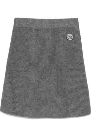 Maison Kitsuné Bold fox head patch short ribbed skirt