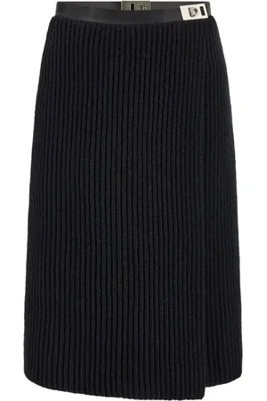 Salvatore Ferragamo Ribbed-knit midi skirt