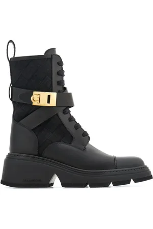 Salvatore Ferragamo Monogram combat boots