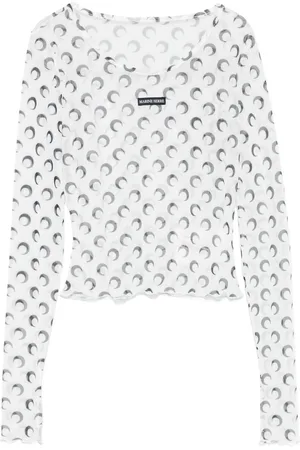 Marine Serre Moon-print mesh top