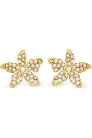Oscar de la Renta Pav?? Pearl Flower earrings