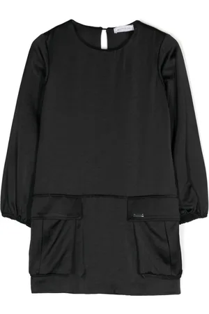 MONNALISA Logo-plaque satin dress